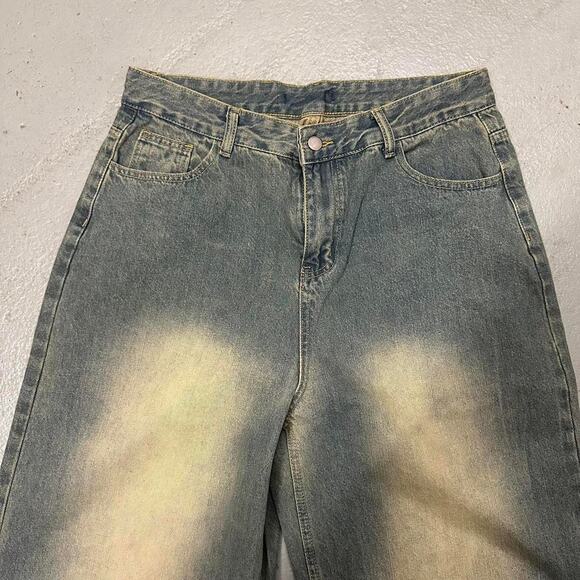 BLUE FADED WIDE LEG BAGGY DENIM 28 WAIST - Picture 3 of 8